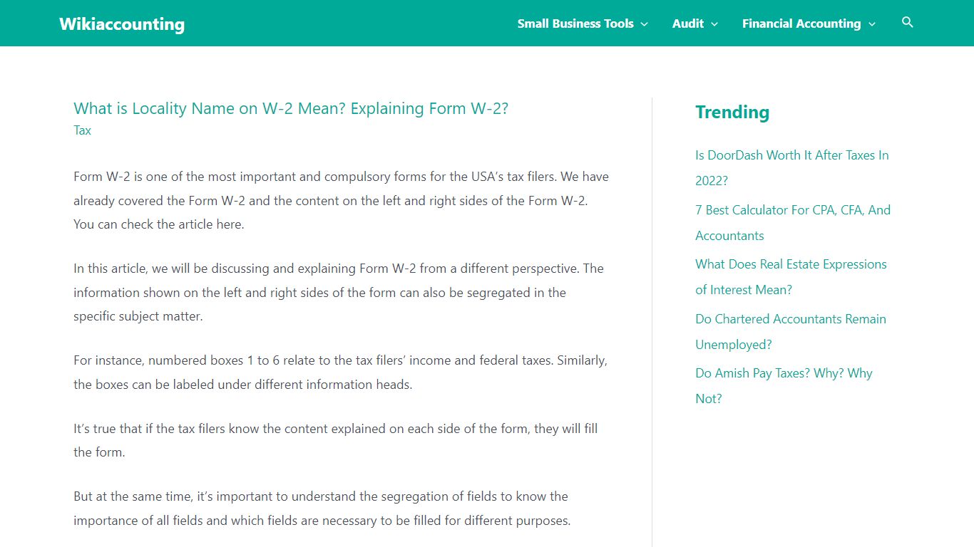 What is Locality Name on W-2 Mean? Explaining Form W-2?